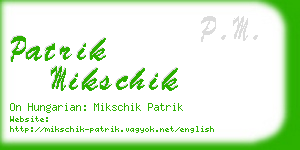 patrik mikschik business card